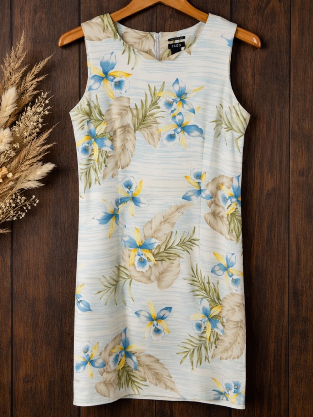 100% Silk Hawaiian Floral Sleeveless Dress Tropical Coastal Grandma 12 Cruise